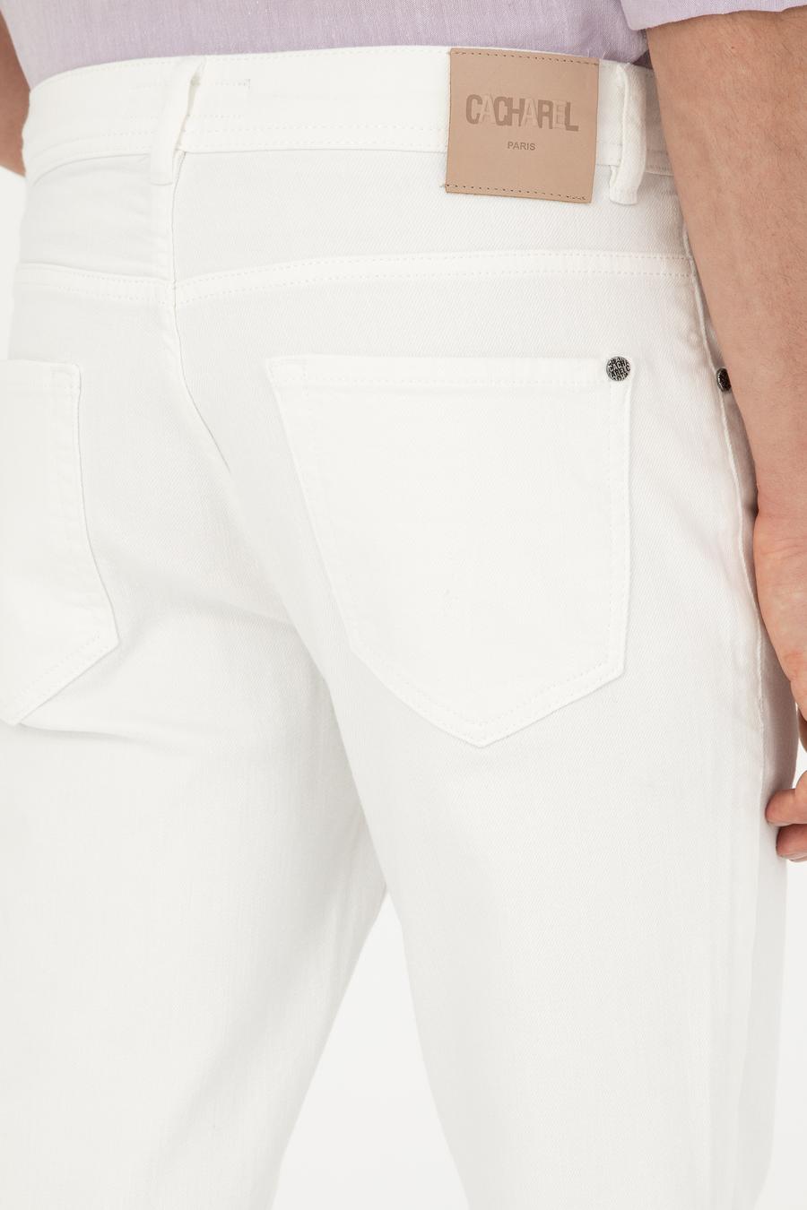 Beyaz Slim Fit Pamuk Karışımlı Jean Pantolon - 50293296022