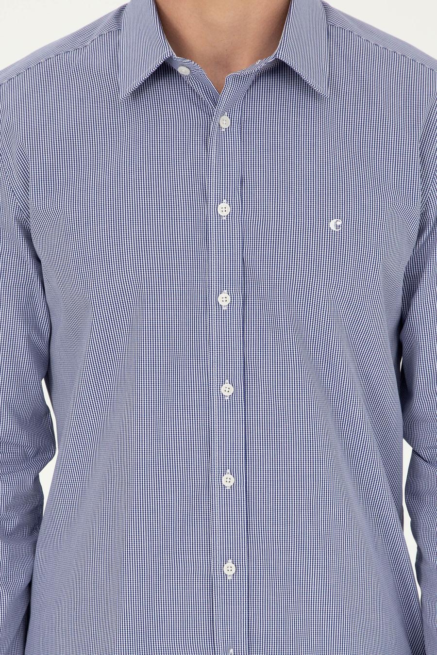 Lacivert Slim Fit Pamuklu Çizgili Gömlek - 50291357007