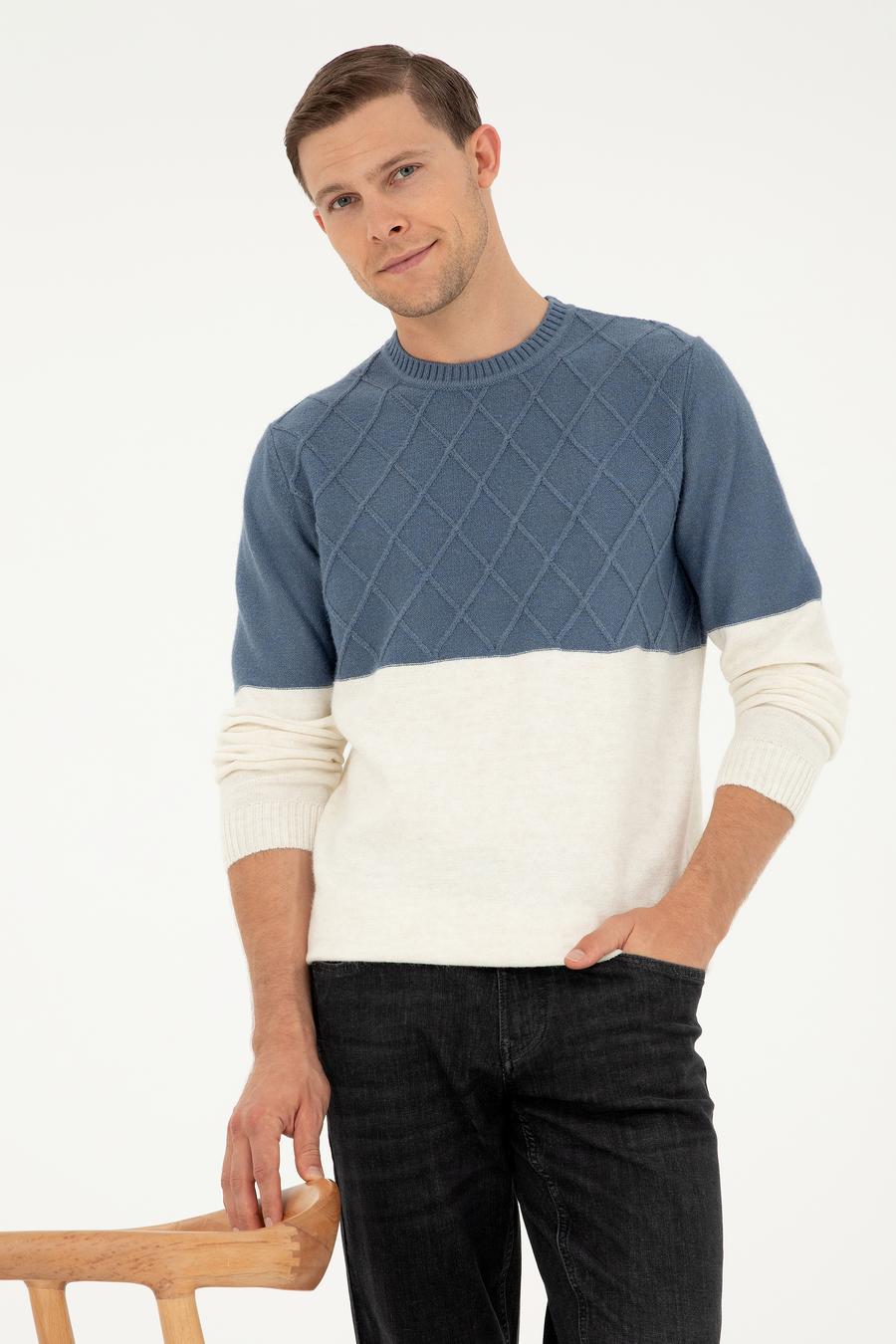İndigo Slim Fit Bisiklet Yaka Triko Kazak - 50292568017