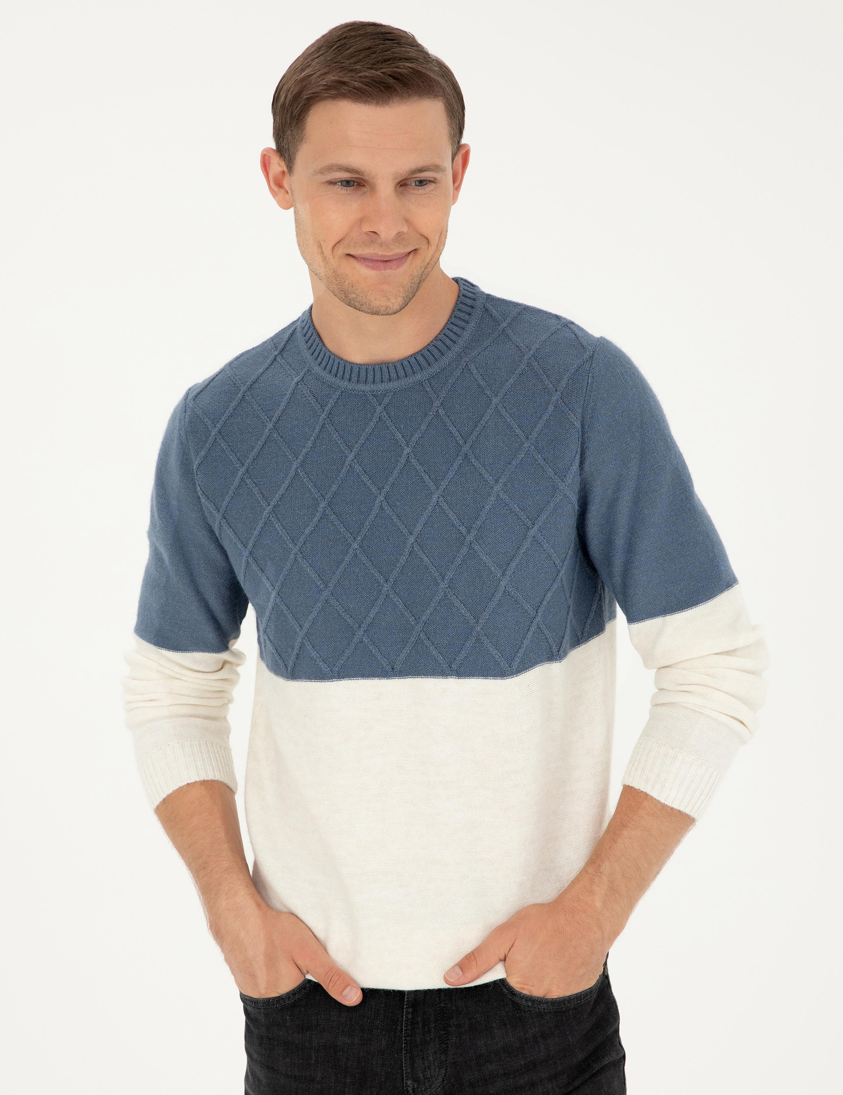 İndigo Slim Fit Bisiklet Yaka Triko Kazak - 50292568017