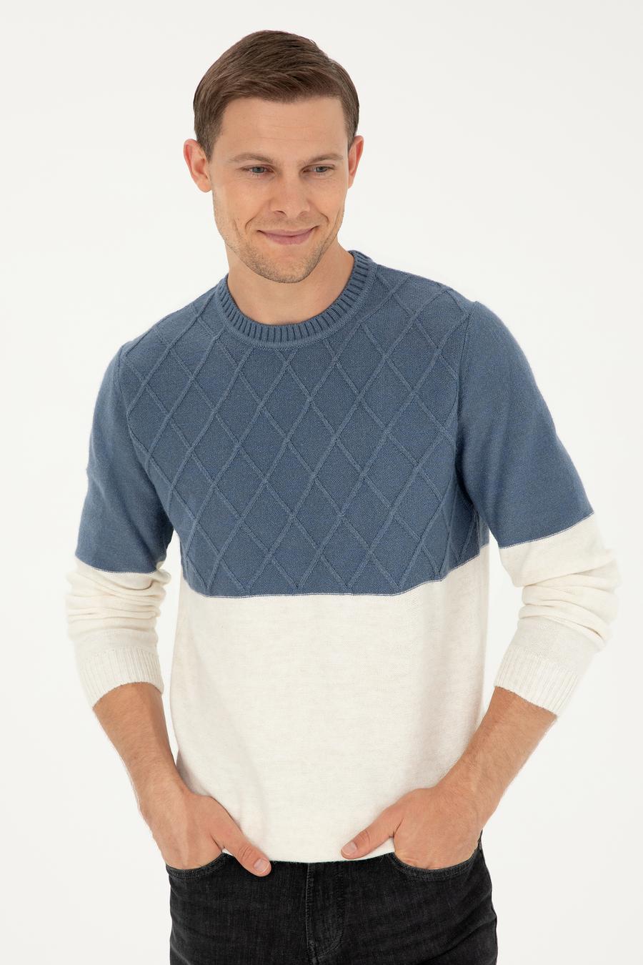 İndigo Slim Fit Bisiklet Yaka Triko Kazak - 50292568017