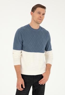 İndigo Slim Fit Bisiklet Yaka Triko Kazak
