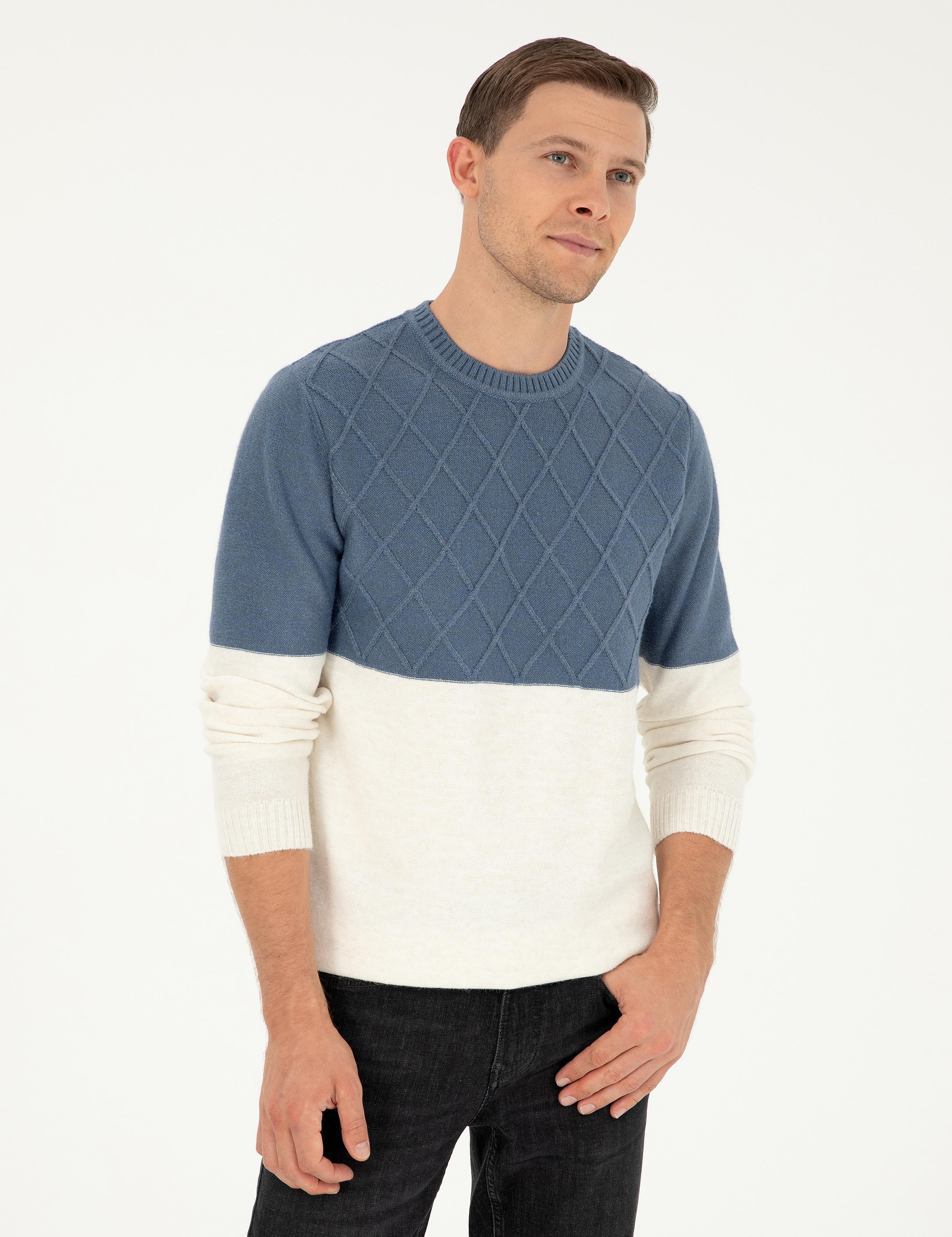 İndigo Slim Fit Bisiklet Yaka Triko Kazak - 50292568017