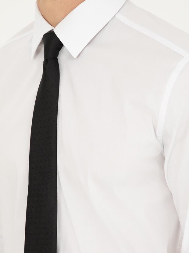 Beyaz Slim Fit Pamuk Karışımlı Klasik Gömlek