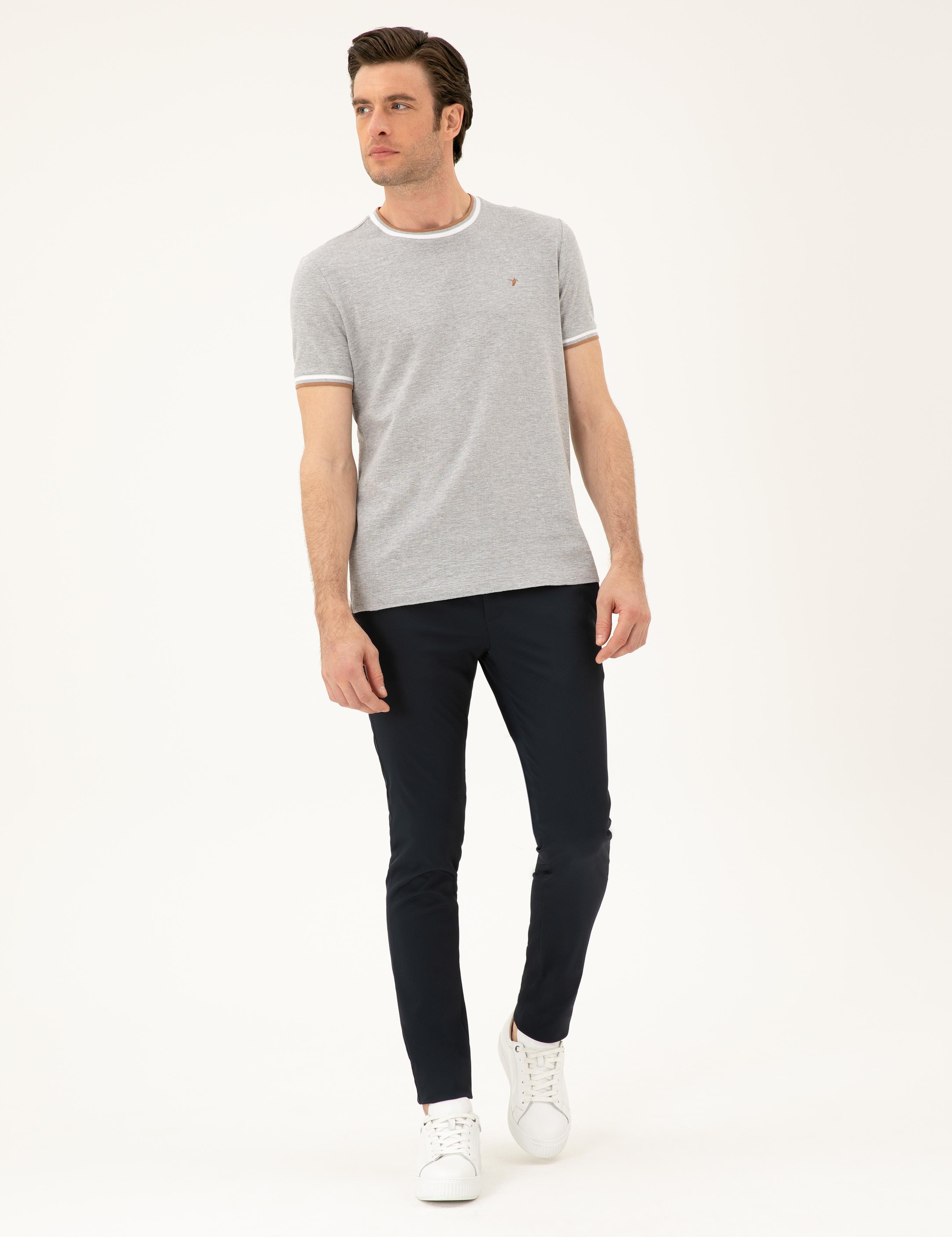 Lacivert Slim Fit Beli Lastikli Pantolon - 50293818014