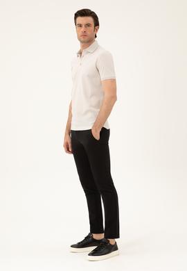 Siyah Slim Fit Beli Bağcıklı Pantolon
