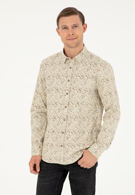Açık Kahverengi Slim Fit Uzun Kollu Gömlek