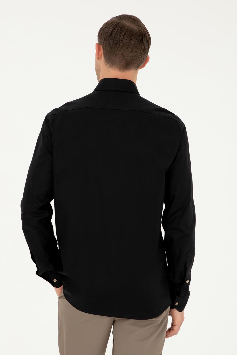 Siyah Slim Fit %100 Pamuk Oxford Gömlek - 50270162133