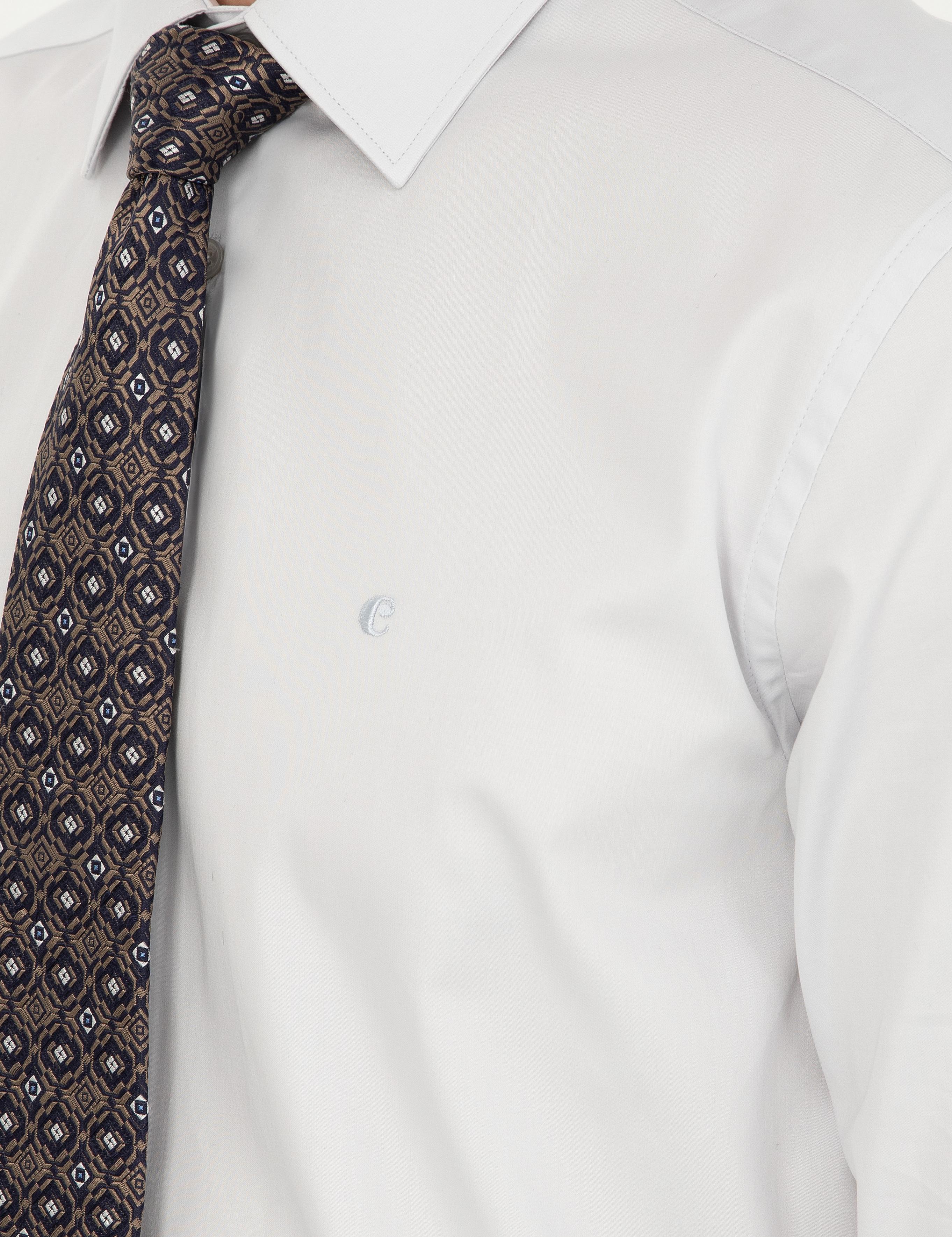 Açık Gri Slim Fit Uzun Kollu Basic Gömlek - 50270154092
