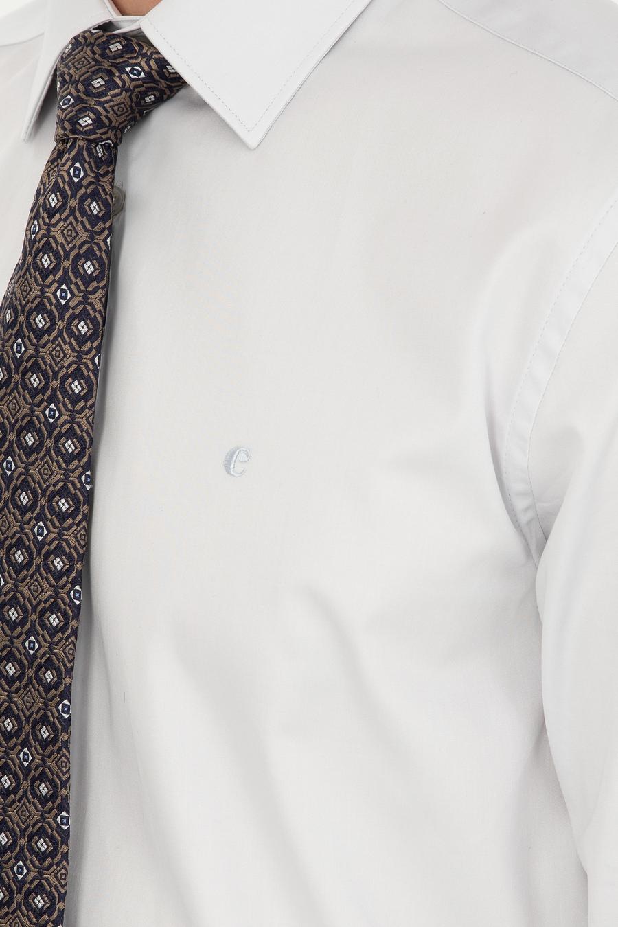 Açık Gri Slim Fit Uzun Kollu Basic Gömlek - 50270154092