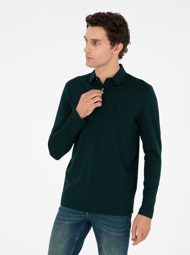 Zümrüt Regular Fit %100 Pamuk Polo Yaka Sweatshirt