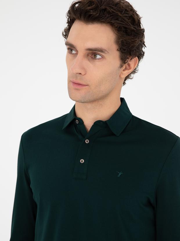 Zümrüt Regular Fit %100 Pamuk Polo Yaka Sweatshirt