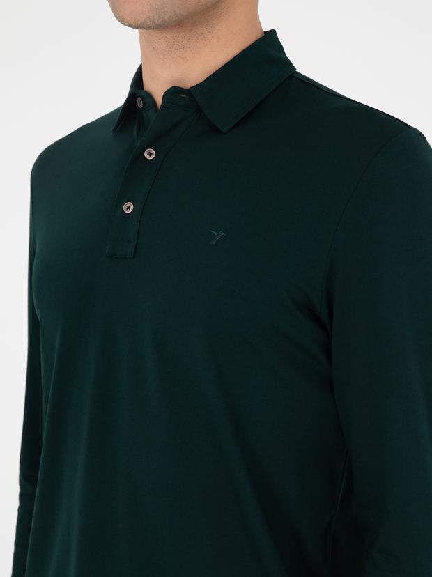 Zümrüt Regular Fit %100 Pamuk Polo Yaka Sweatshirt