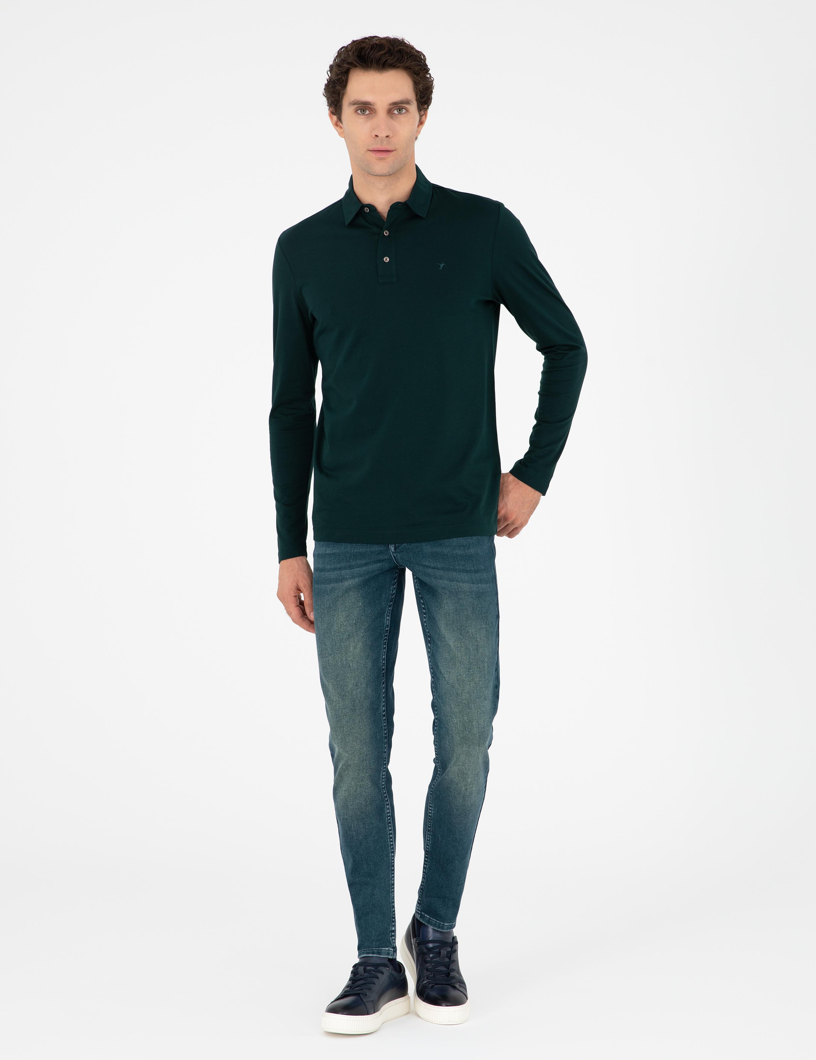 Zümrüt Regular Fit %100 Pamuk Polo Yaka Sweatshirt - 50294327036