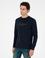 Lacivert Regular Fit Bisiklet Yaka Pamuklu Sweatshirt