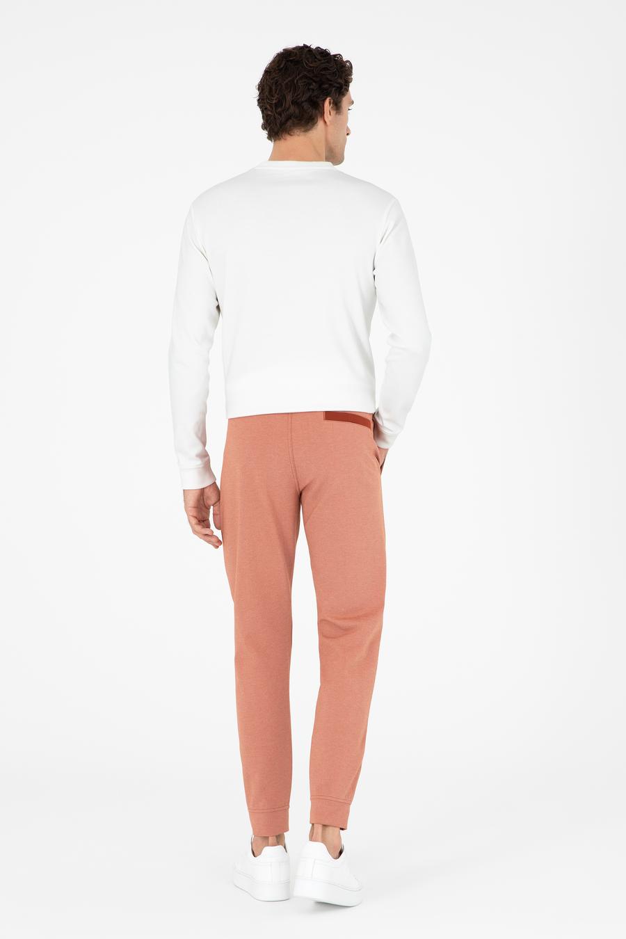 Turuncu Slim Fit Paçası Lastikli Nervürlü Eşofman Altı - 50292584034