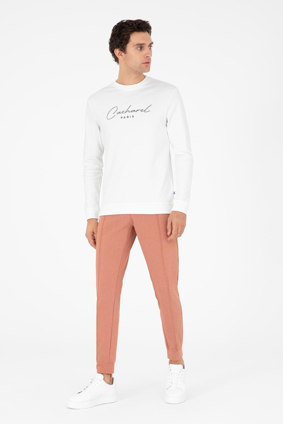 Turuncu Slim Fit Paçası Lastikli Nervürlü Eşofman Altı - 50292584034
