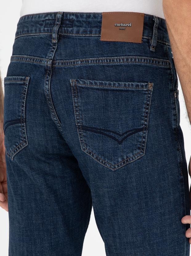 Lacivert Slim Fit Pamuk Karışımlı Jean Pantolon