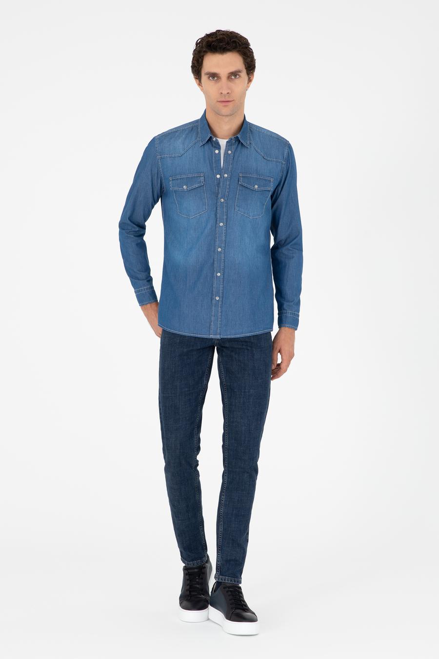 Lacivert Slim Fit Pamuk Karışımlı Jean Pantolon - 50290506058
