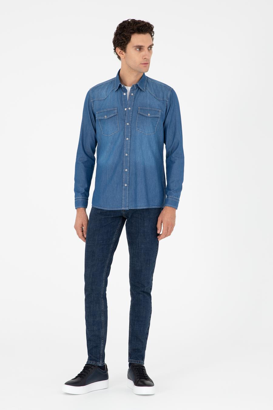 Lacivert Slim Fit Pamuk Karışımlı Jean Pantolon - 50290506058
