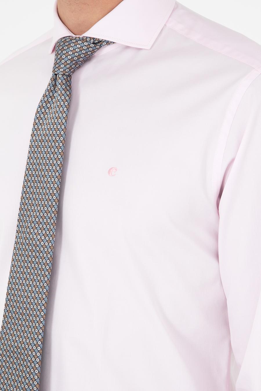 Açık Pembe Modern Fit Uzun Kollu Basic Gömlek - 50223149116