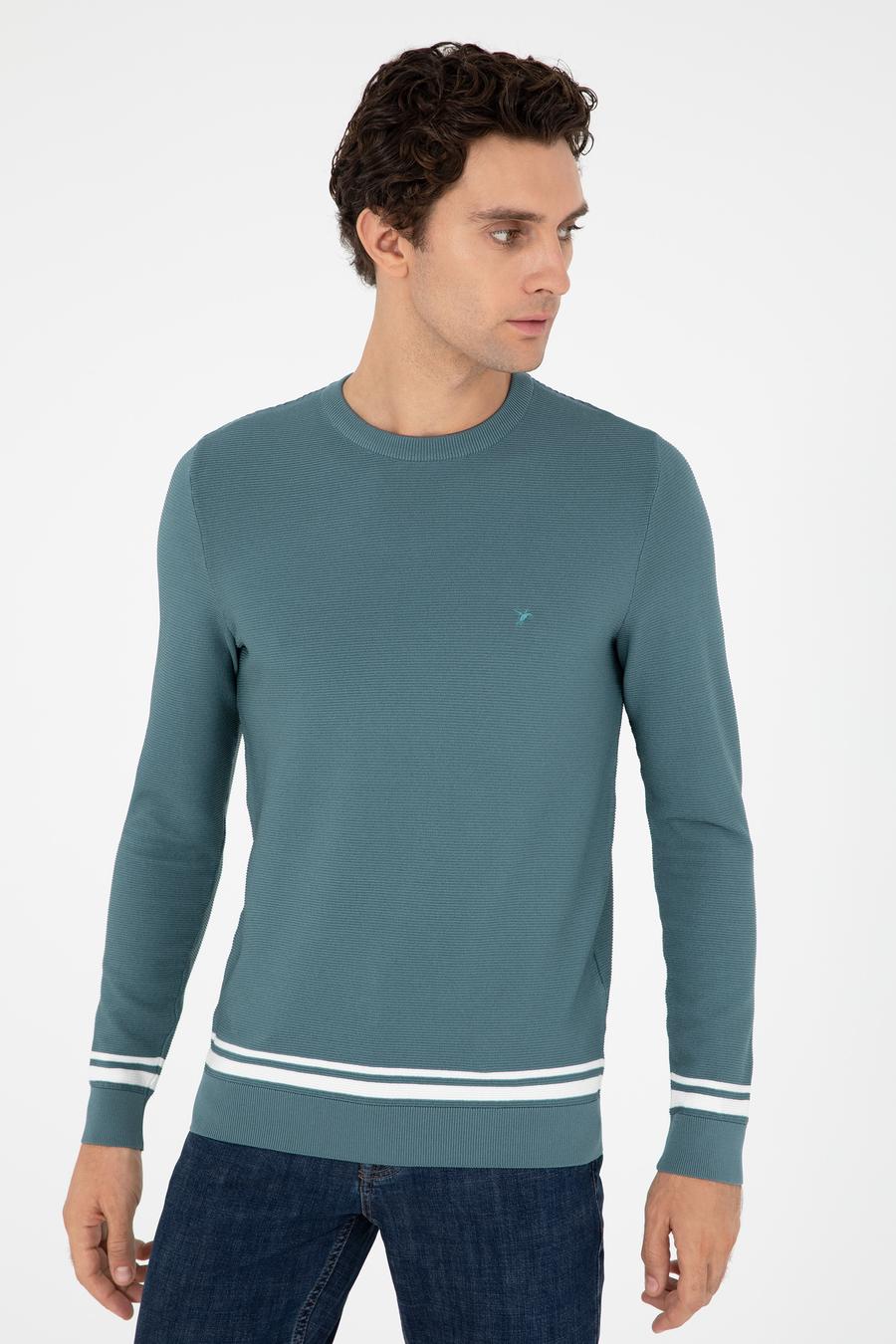 Mint Slim Fit Bisiklet Yaka Triko Kazak - 50293778017