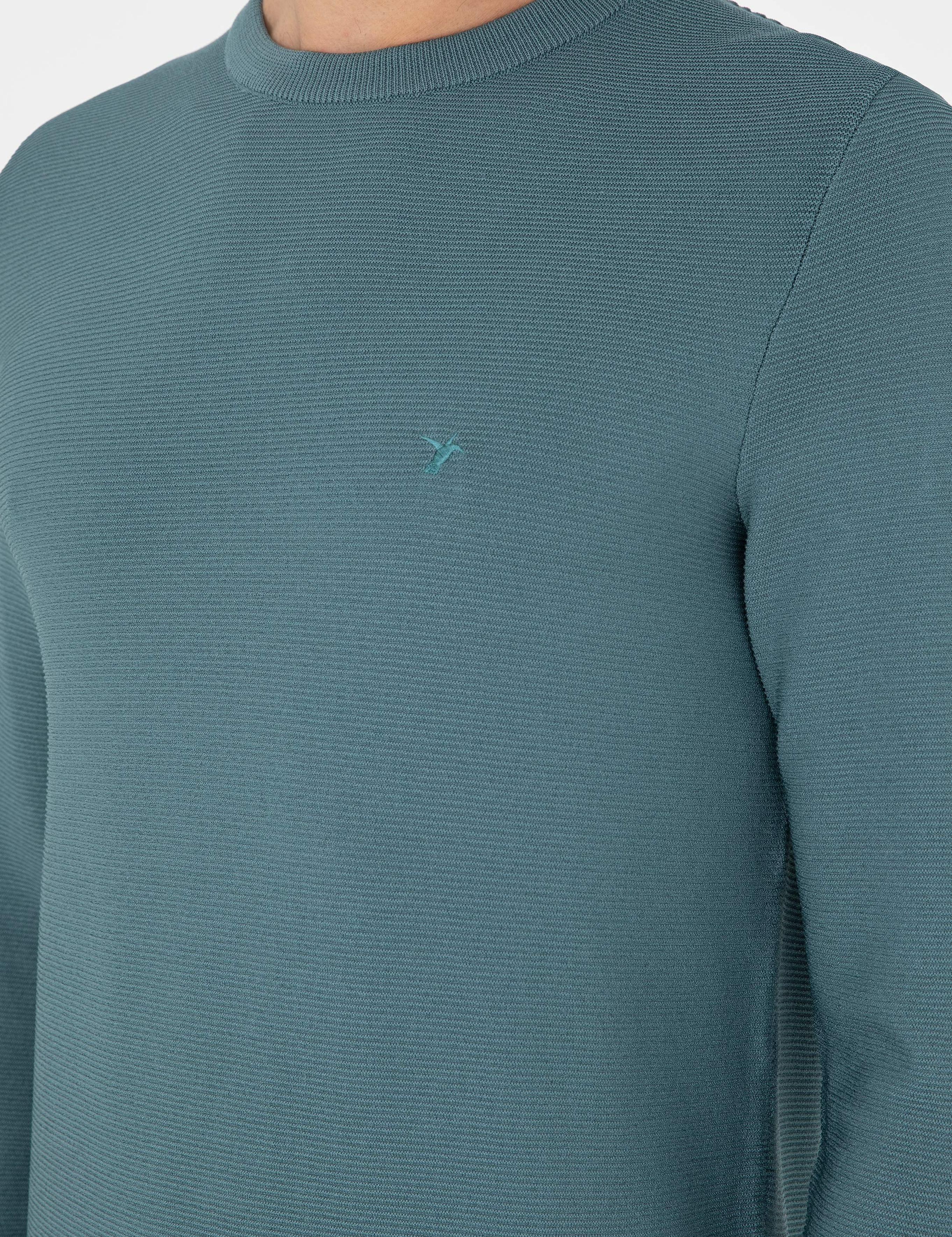 Mint Slim Fit Bisiklet Yaka Triko Kazak - 50293778017