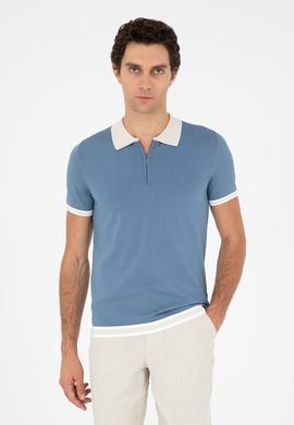 Mavi Slim Fit Fermuarlı Polo Yaka Triko T-shirt