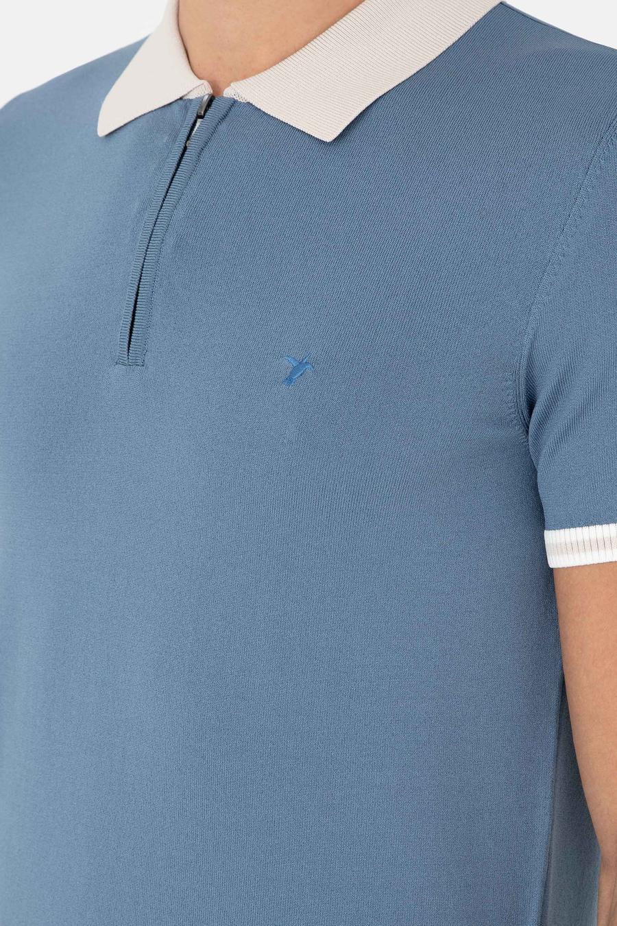 Mavi Slim Fit Fermuarlı Polo Yaka Triko T-shirt - 50285434043