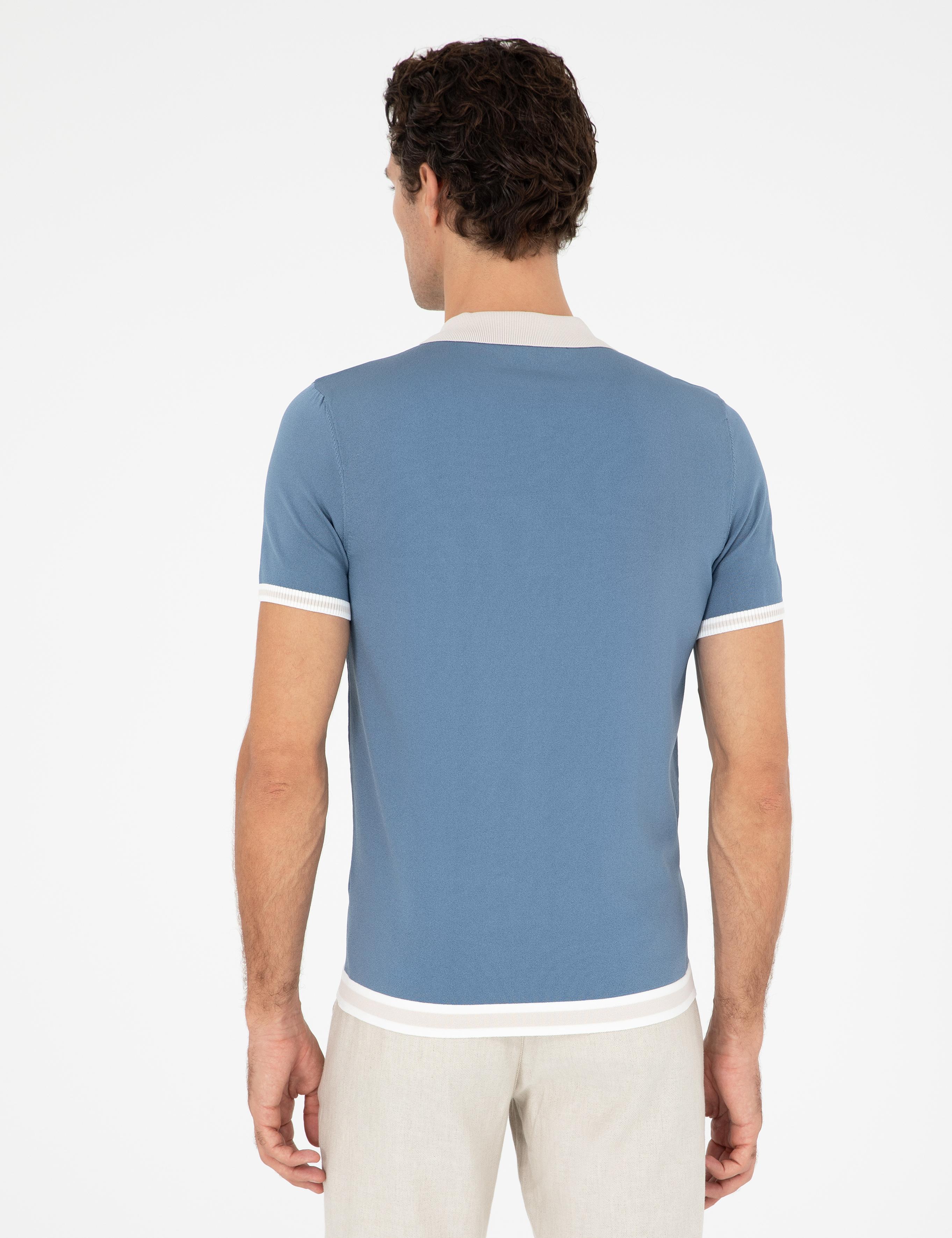 Mavi Slim Fit Fermuarlı Polo Yaka Triko T-shirt - 50285434043