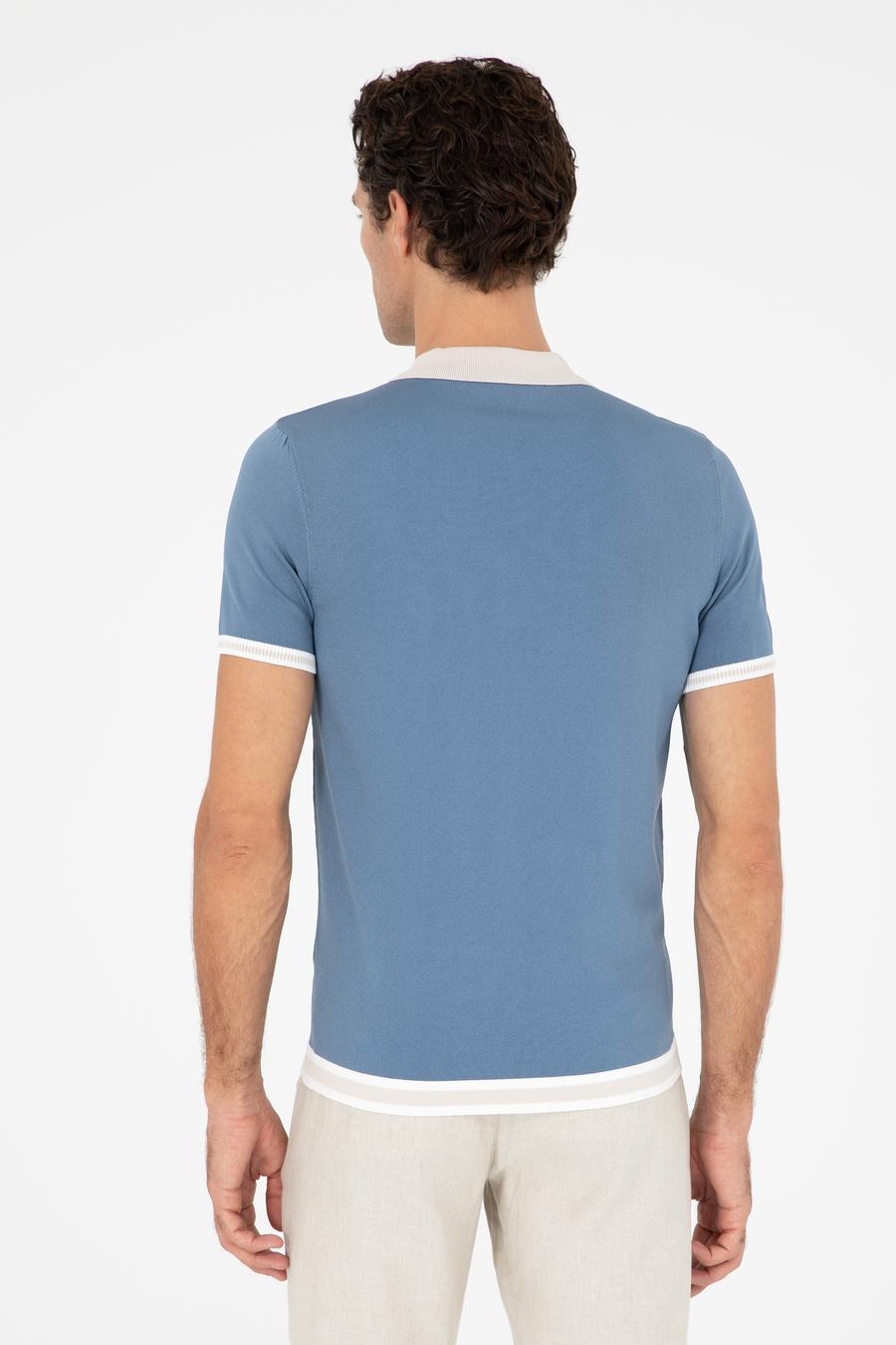 Mavi Slim Fit Fermuarlı Polo Yaka Triko T-shirt - 50285434043