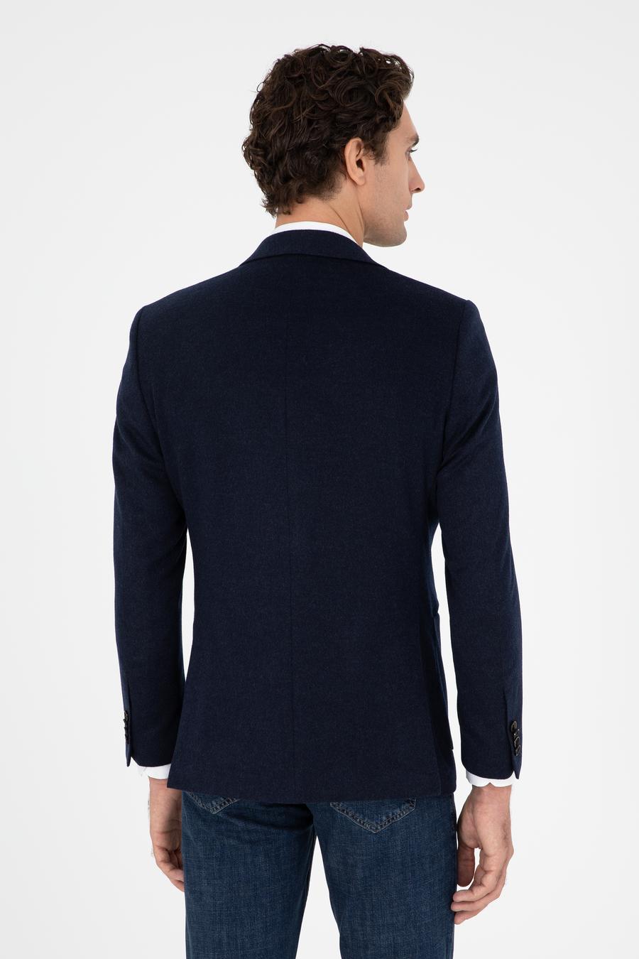 Lacivert Slim Fit Kaşmir Ceket - 50292575047