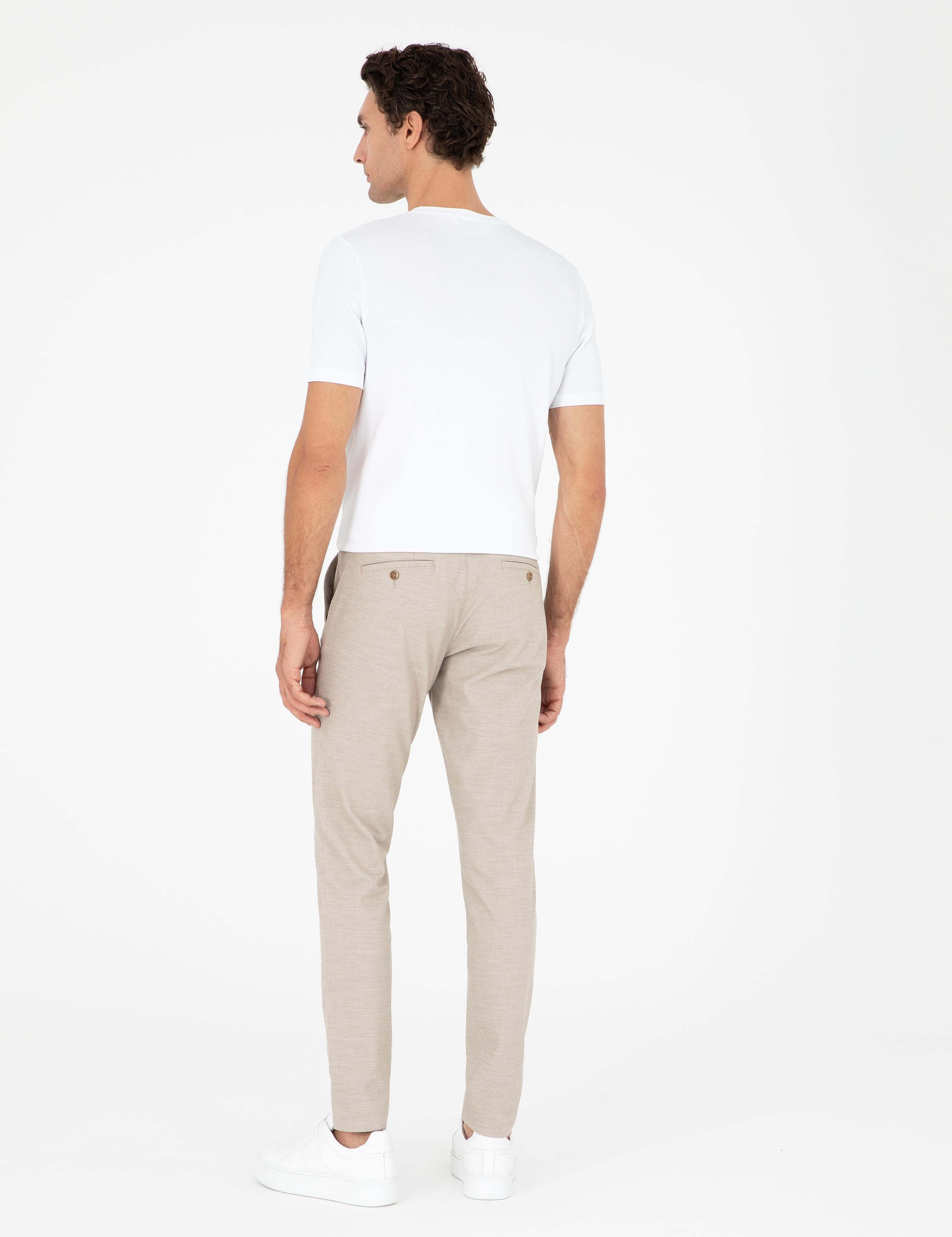 Bej Slim Fit Pamuk Karışımlı Kanvas Pantolon - 50292337004