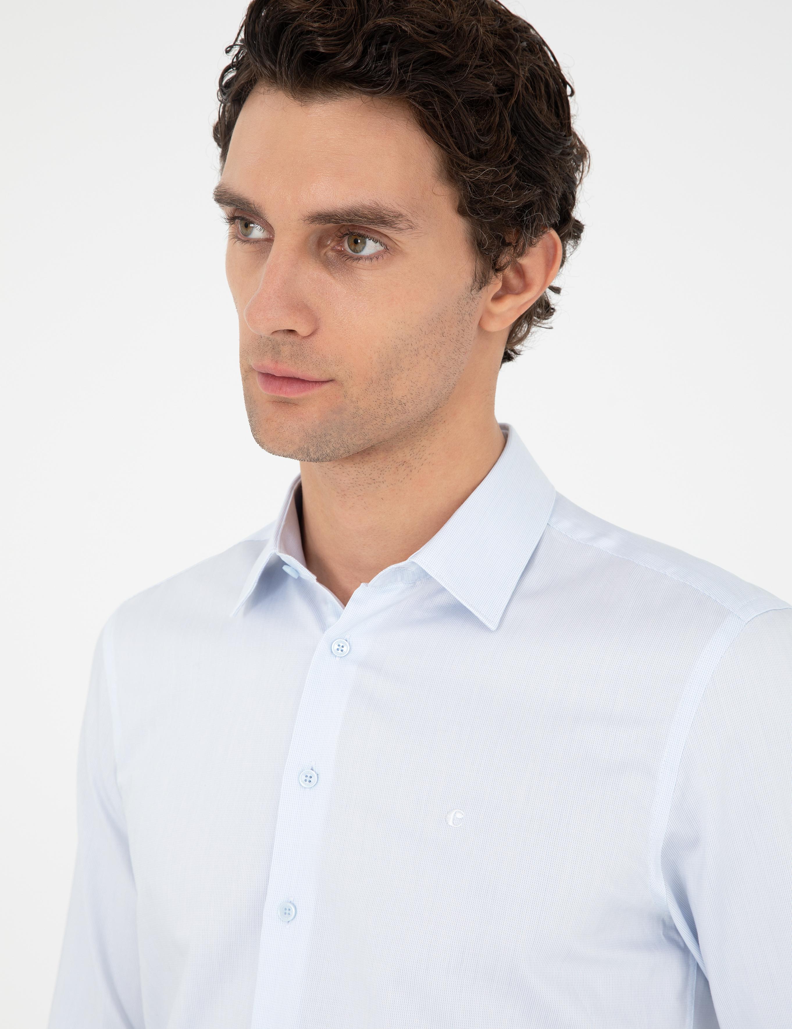 Açık Mavi Slim Fit Uzun Kollu Gömlek - 50303233008