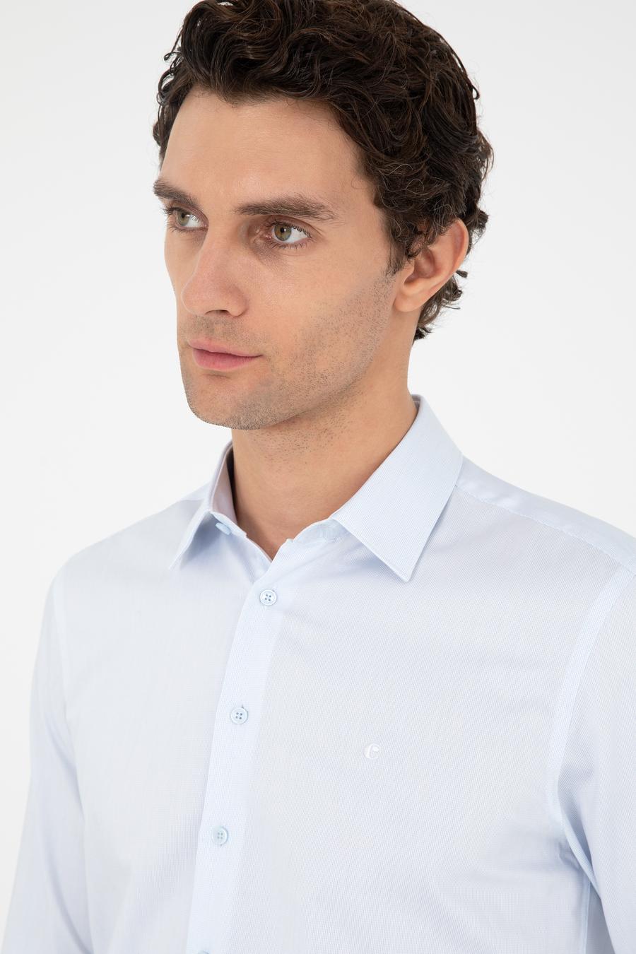 Açık Mavi Slim Fit Uzun Kollu Gömlek - 50303233008
