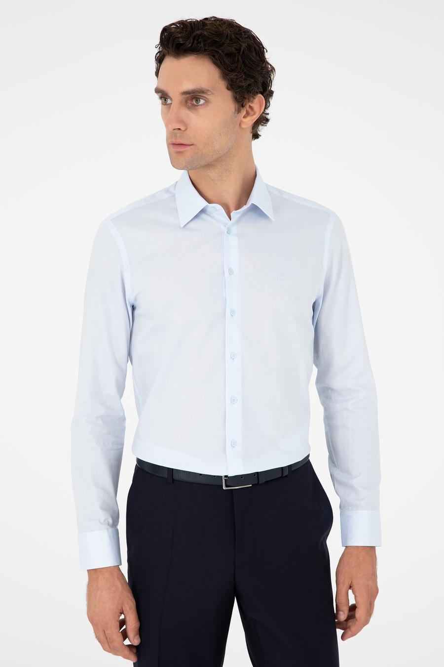 Açık Mavi Slim Fit %100 Pamuk Gömlek - 50303006025