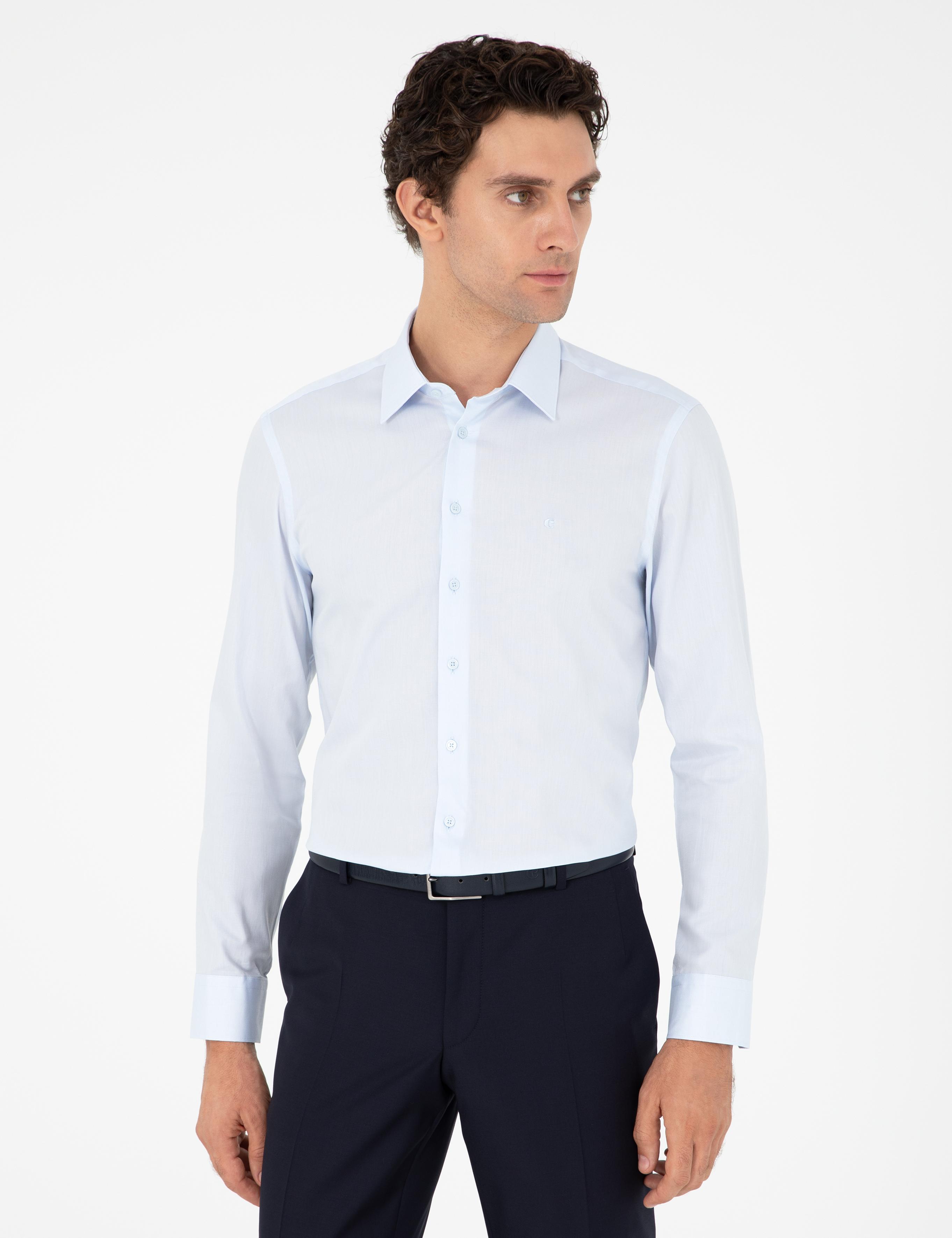 Açık Mavi Slim Fit %100 Pamuk Gömlek - 50303006025