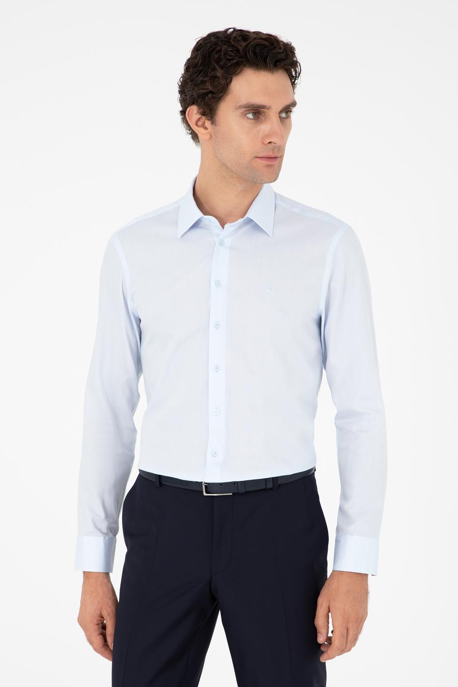 Açık Mavi Slim Fit %100 Pamuk Gömlek - 50303006025