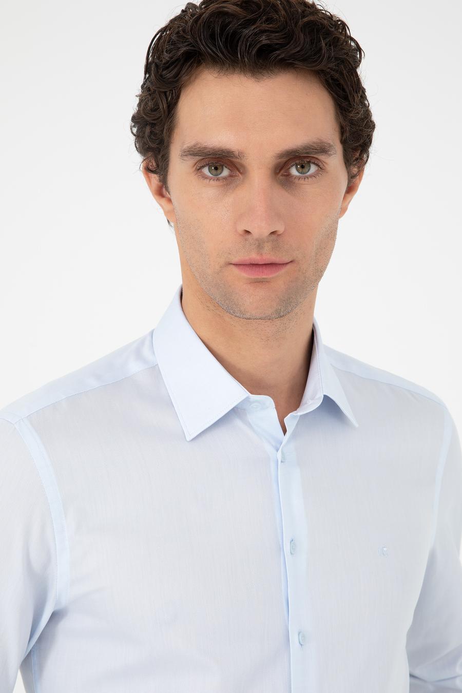 Açık Mavi Slim Fit %100 Pamuk Gömlek - 50303006025