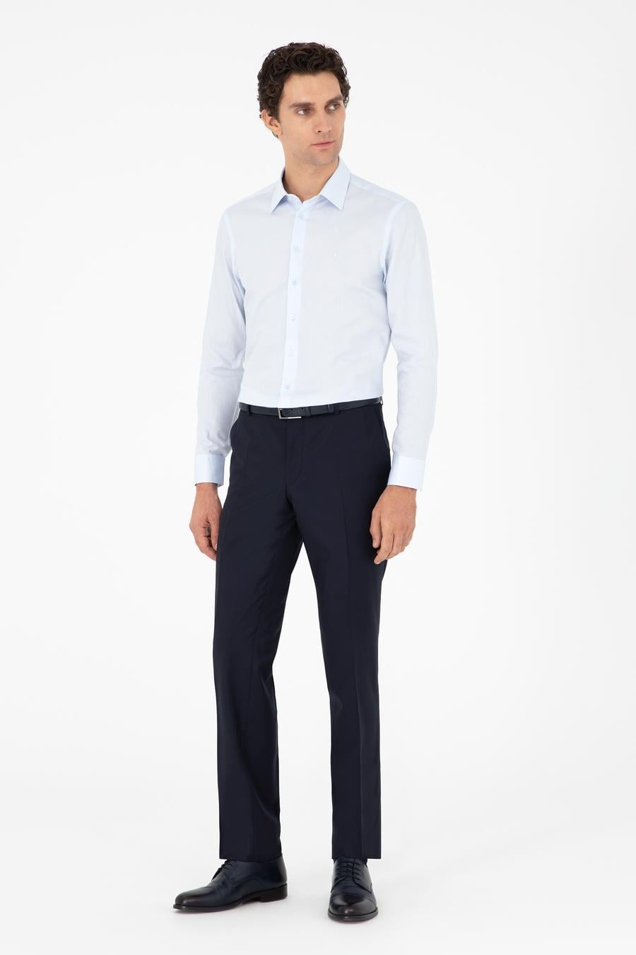 Açık Mavi Slim Fit %100 Pamuk Gömlek - 50303006025