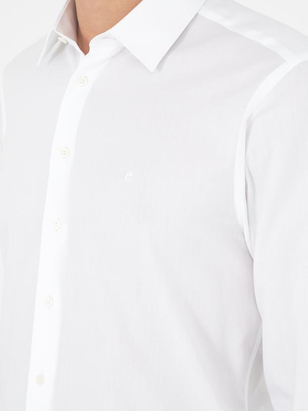 Beyaz Slim Fit %100 Pamuk Gömlek