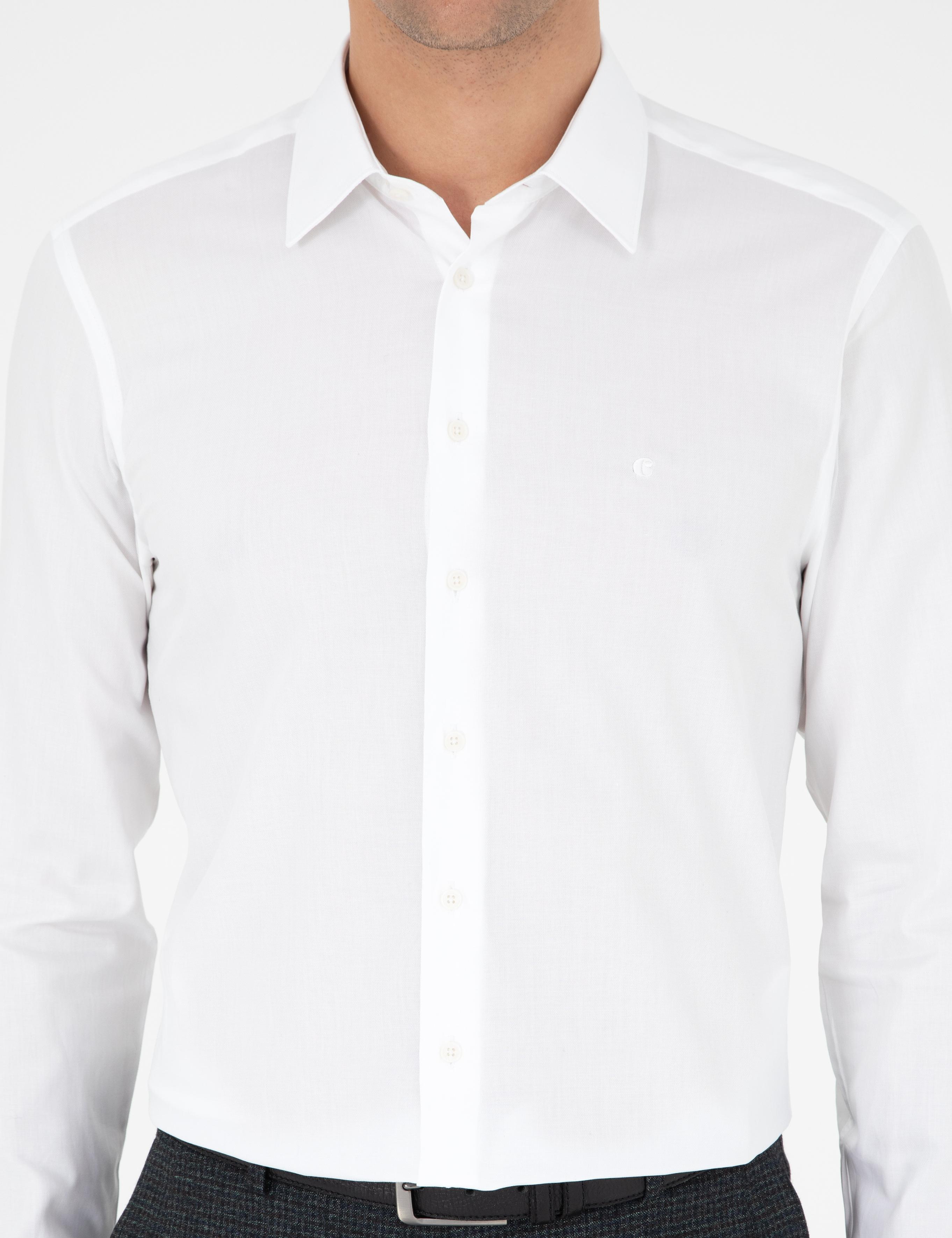 Beyaz Slim Fit %100 Pamuk Gömlek - 50303006004