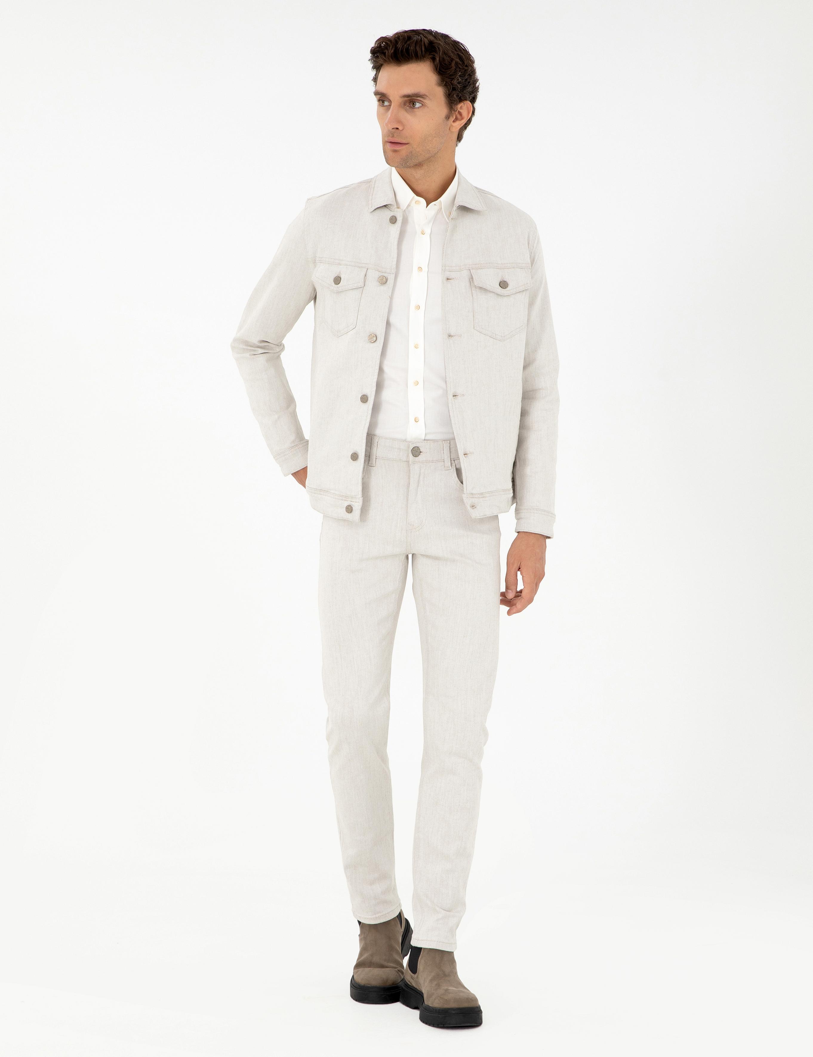 Bej Regular Fit Jean Ceket - 50290967016