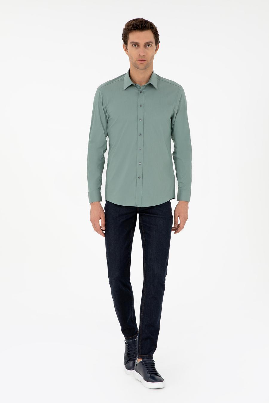 Mint Slim Fit Uzun Kollu Gömlek - 50284433071