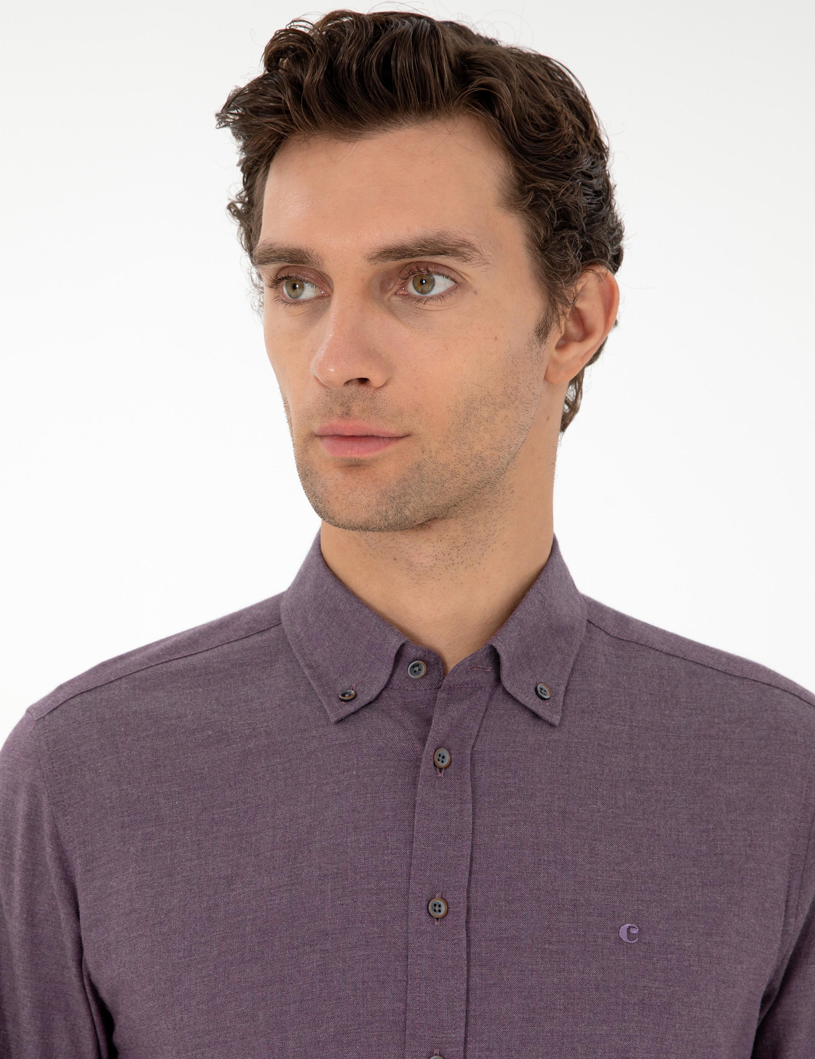 Mürdüm Slim Fit Uzun Kollu Gömlek - 50291698235