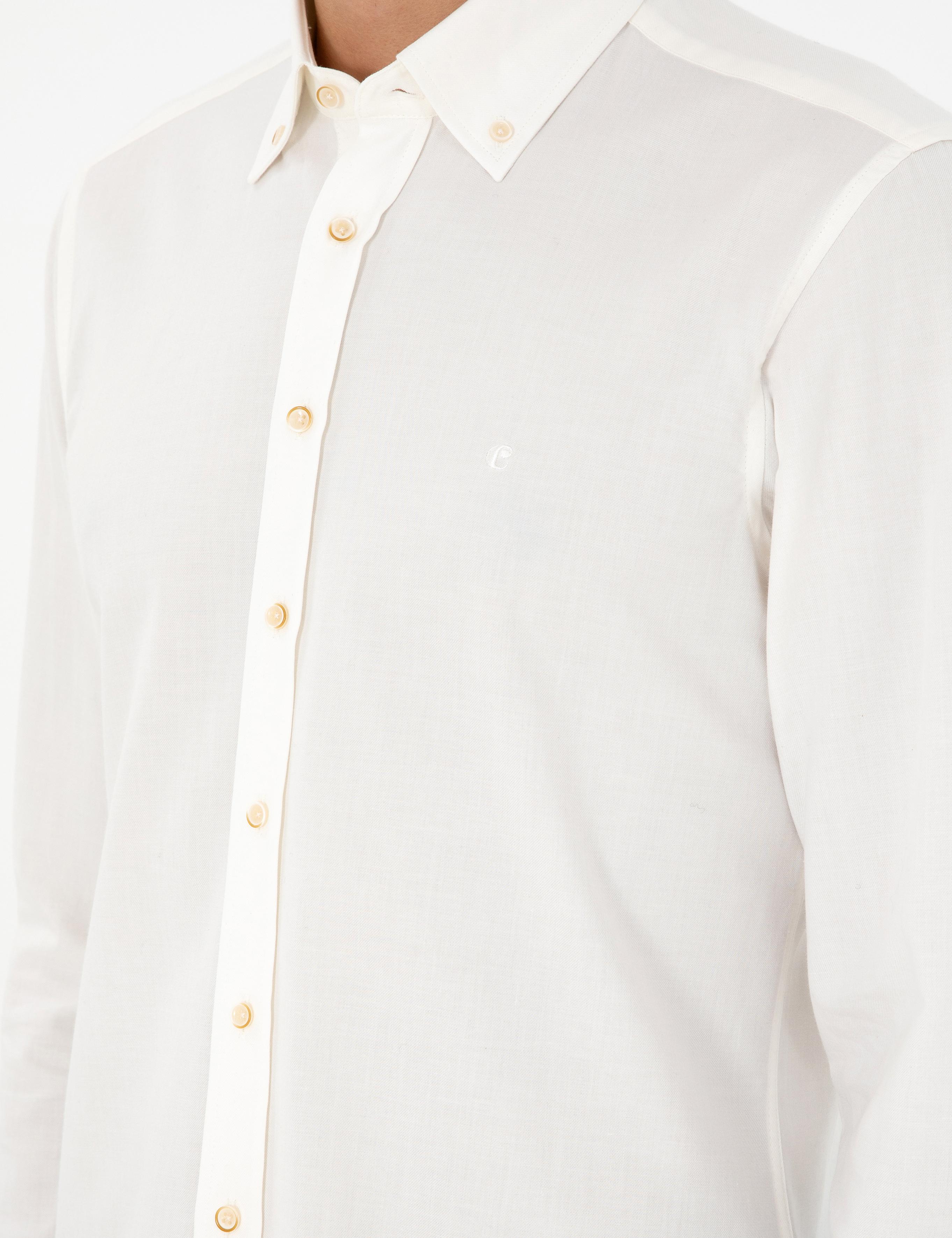 Beyaz Slim Fit Uzun Kollu Gömlek - 50291698210
