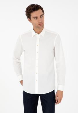 Beyaz Slim Fit Uzun Kollu Gömlek