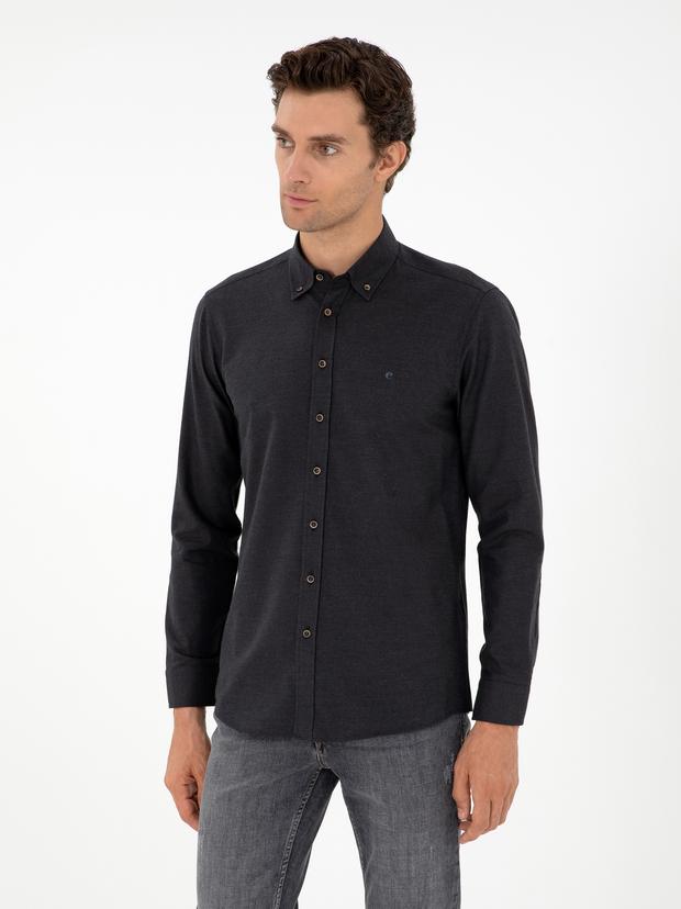 Siyah Slim Fit Uzun Kollu Gömlek