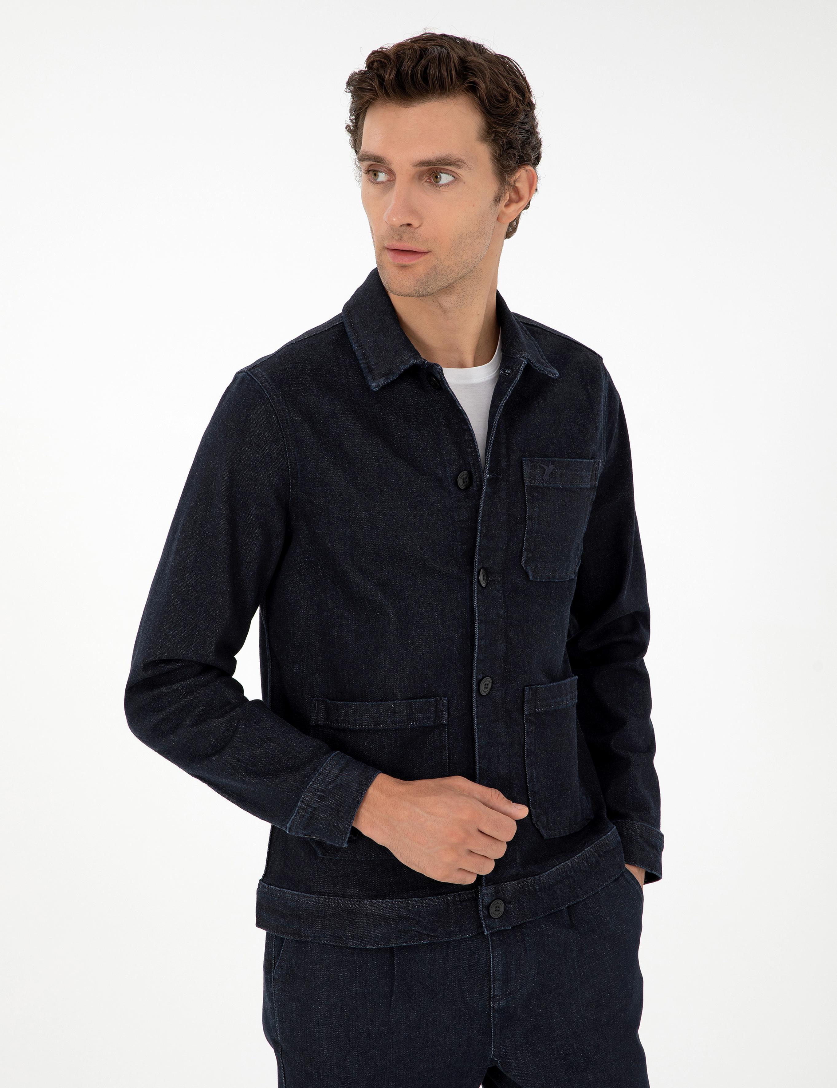 Koyu Lacivert Regular Fit Jean Ceket - 50290968026