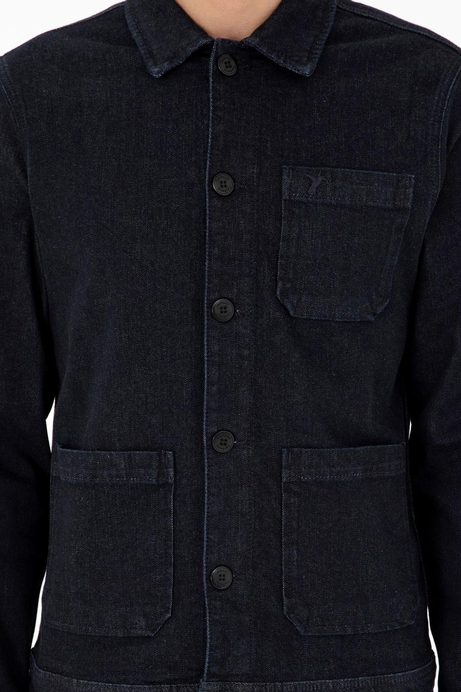Koyu Lacivert Regular Fit Jean Ceket - 50290968026